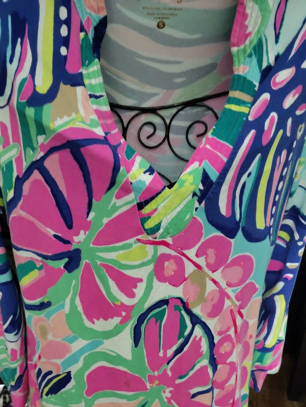 Lilly Pullitzer Bright Floral V-Neck Tunic Top